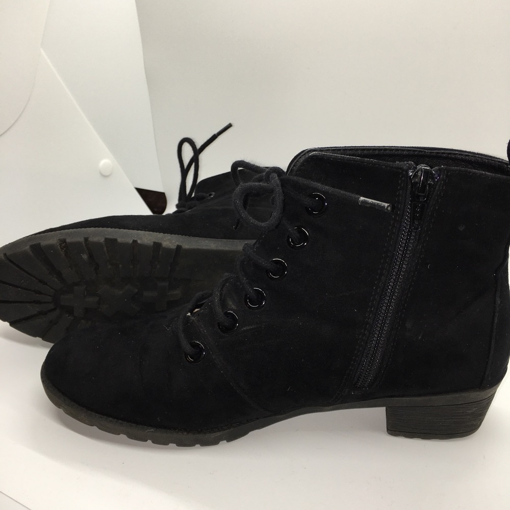 Black Suede Lace Up Boots